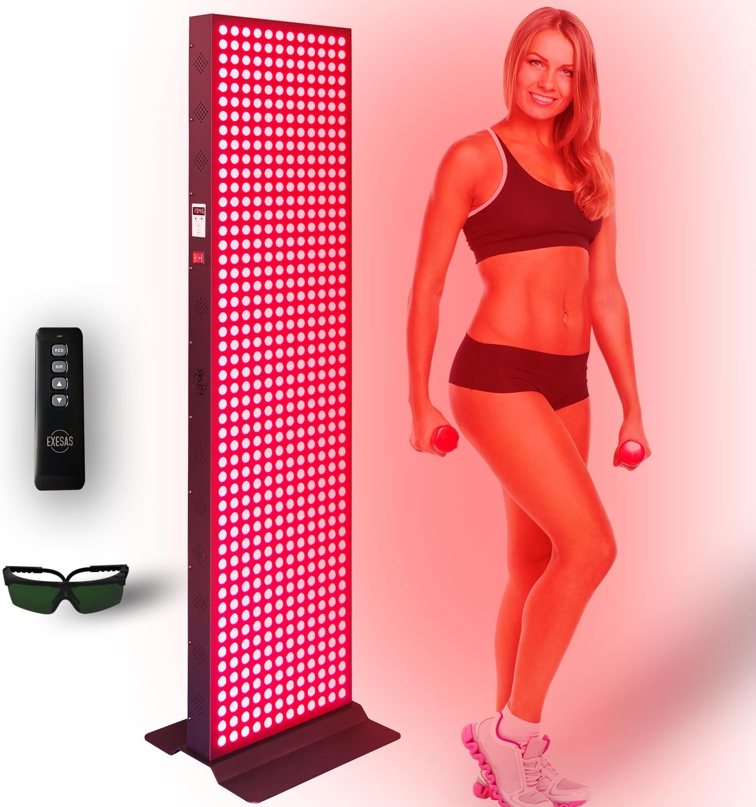 Red Light Therapy Device for Full Body, 630nm, 660nm, 810nm & 850nm, Near Infrared Dual-Chip Clinical Grade LED Panel for Smooth Skin, Weight & Pain Management and Overall Wellness (3000-Watt 600-LED)