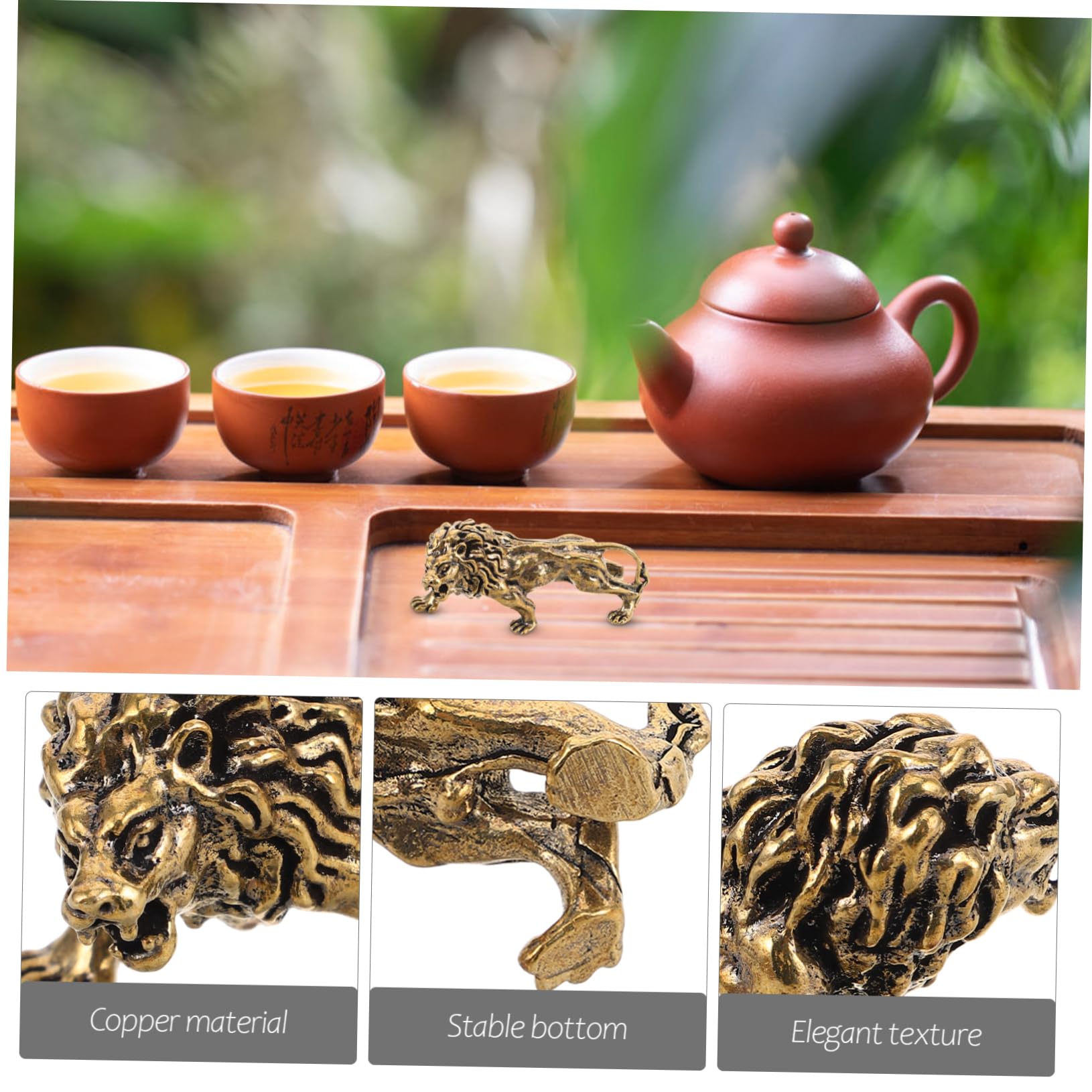 Amazon.co.jp: ZUNOXAZ ビンテージ調 銅製ライオン像 デスクトップ装飾