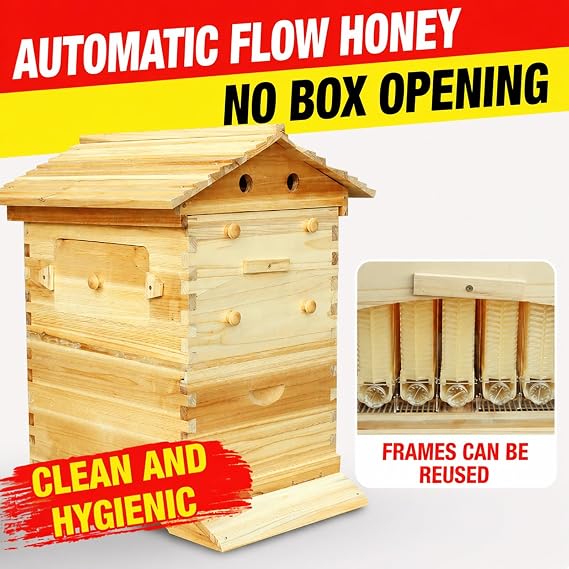 Flow Beehive Kit, Double Layer Hive with Automatic Honey Flow Frames