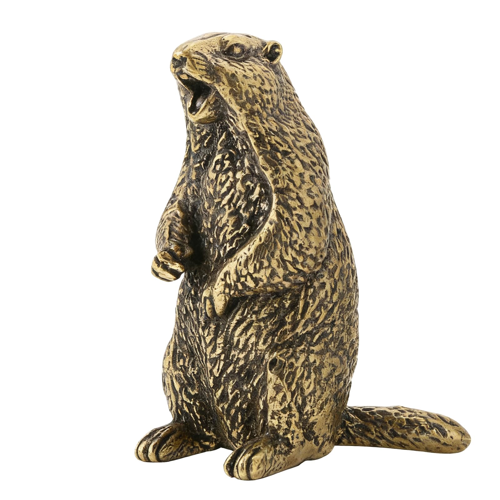 Figurine en métal marmotte criante : sublimez votre décoration de bureau fade