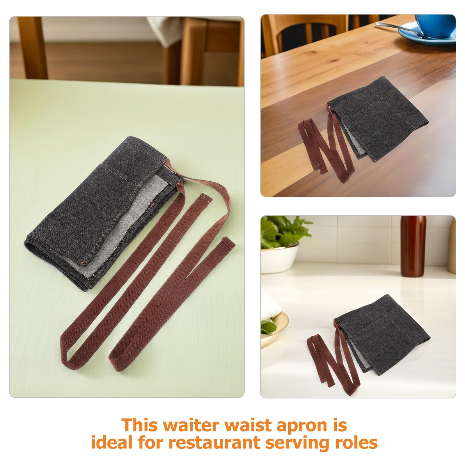 TOPBATHY 2piezas Delantal De Mezclilla Con Correa Ajustable Para Restaurante Cocina y Barbacoa Delantal Corto De Trabajo