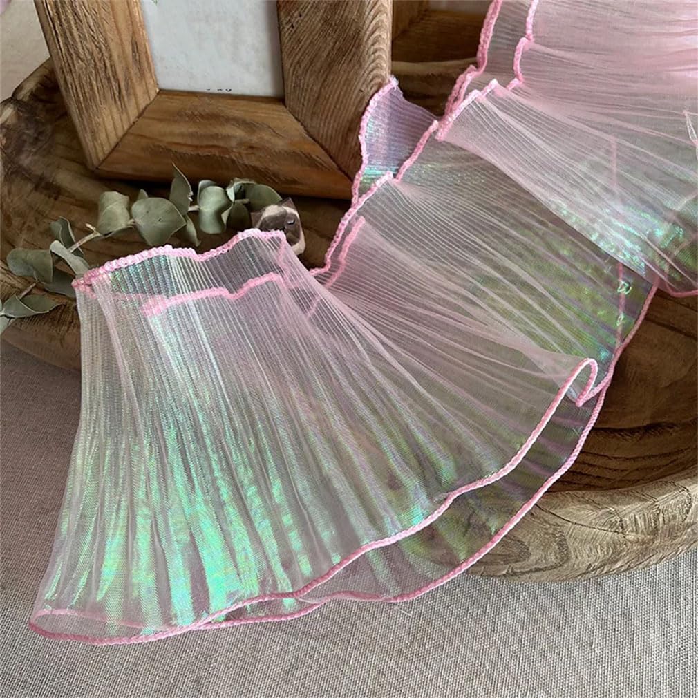 Bordure en mousseline plissée à volants de 15cm pour customiser une robe de soirée