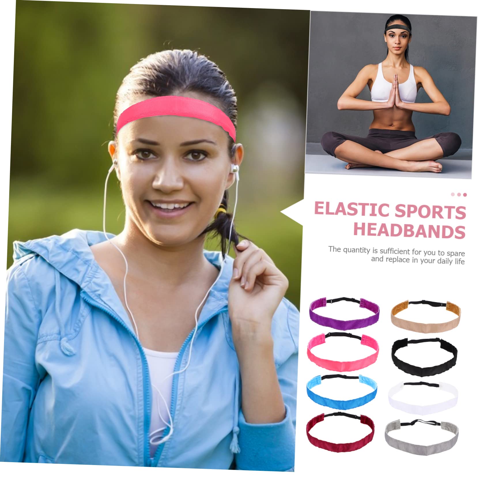 TOYANDONA Diademas Deportivas Antideslizantes Mujer De Bandas De Cabello Absorbentes De Sudor Yoga Correr Y Ejercicio Ajustables Y Cómodas
