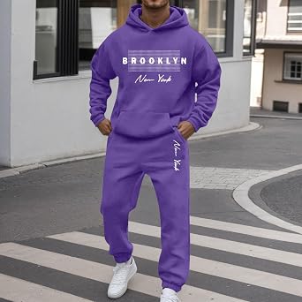 Men's Tracksuits Set Hoodie Jumper Casual Fit Long Sleeve Pullover Tracksuit Letter Printed Hoody Sweatshirt and Joggers Sweatpants Sweatsuit Running Sport Sweat Activewear Loungewear Jogging Suit