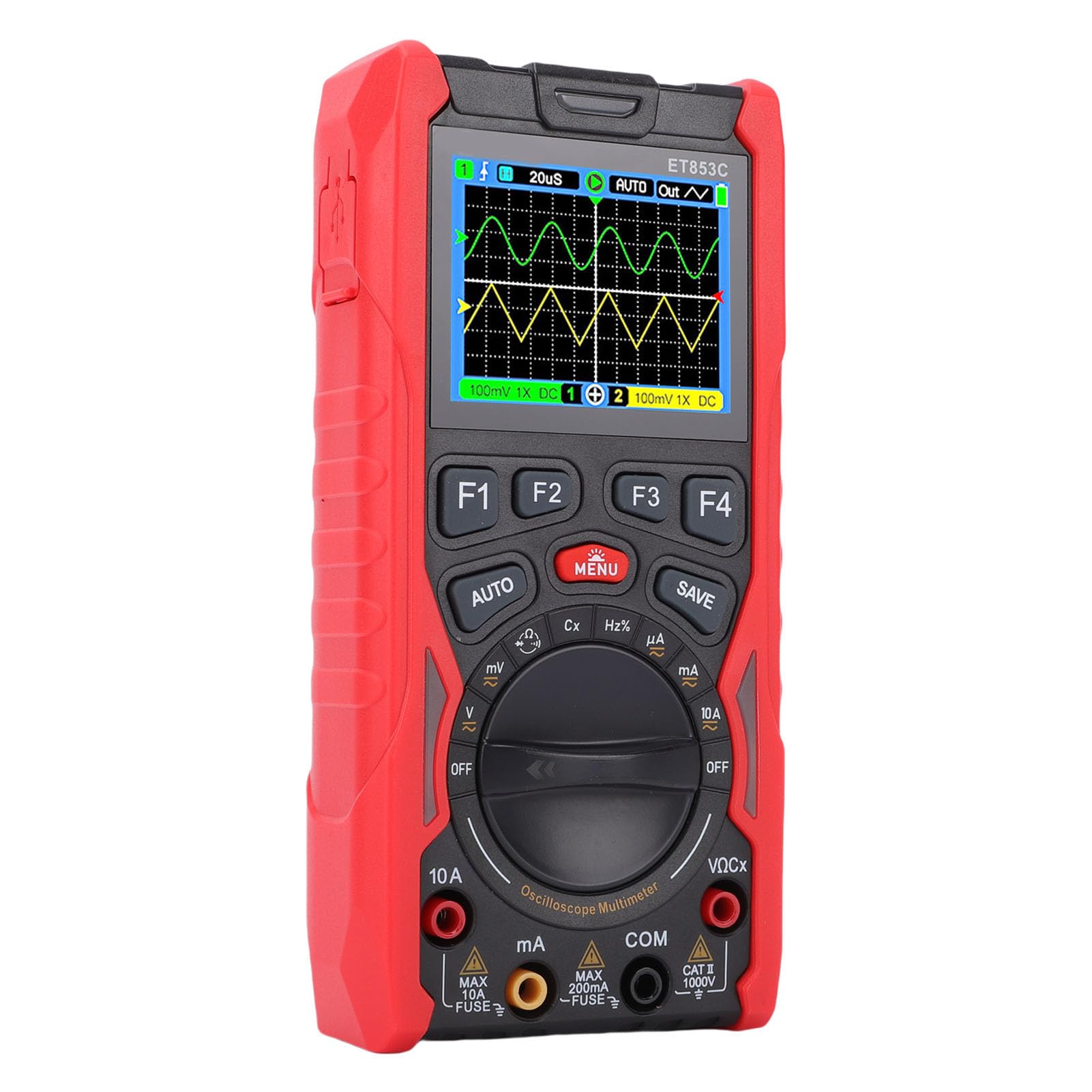 Multímetro de Osciloscopio Digital Versátil 3 en 1 con Ancho de Banda de 40 MHz para Uso en Laboratorio y Campo