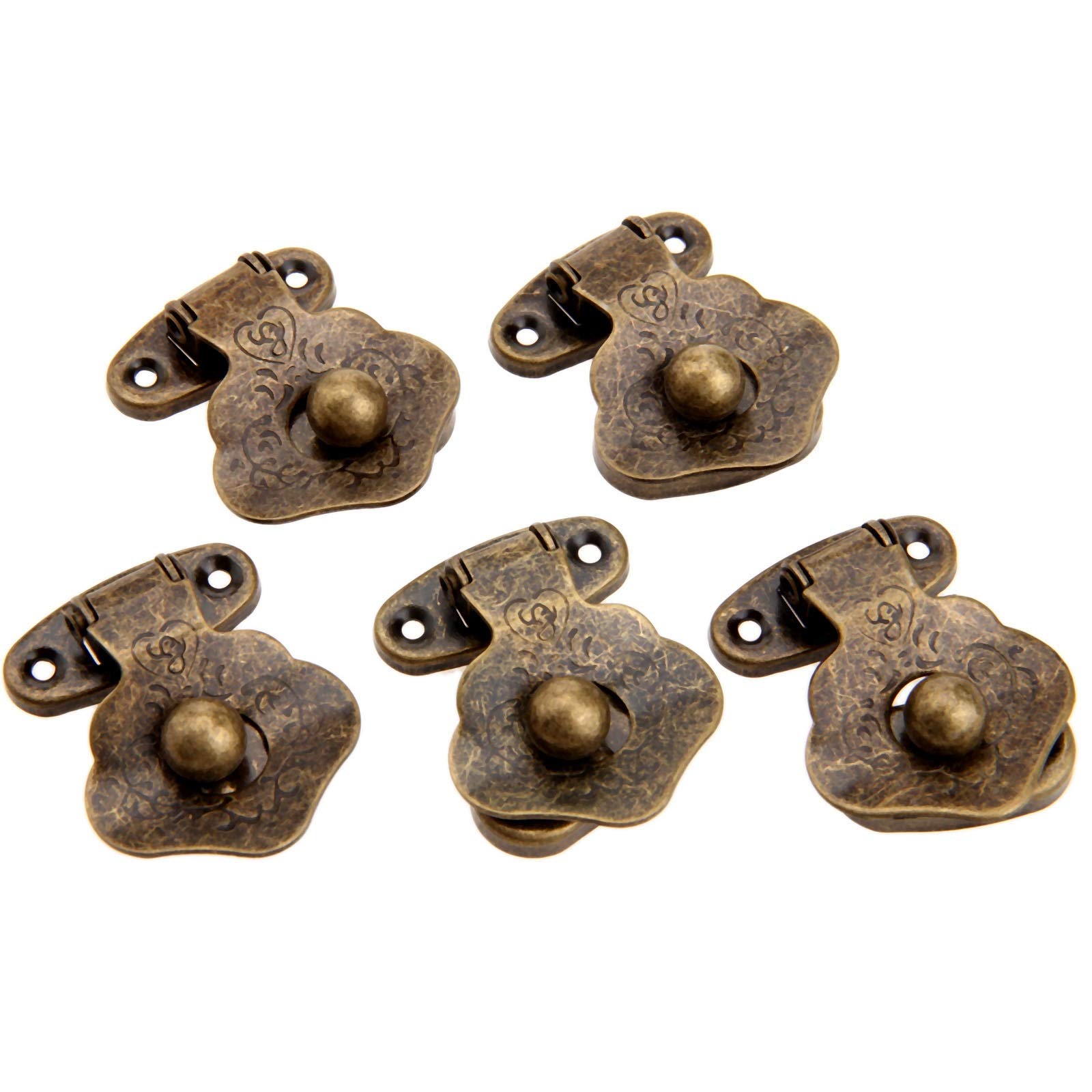 Fibbia cinese antica a scatola, fibbia con lucchetto antico.5 pezzi serratura vintage con cerniera in bronzo antico, scatola for gioielli, scatola regalo, scatola regalo, fibbie for valigie, chiusura