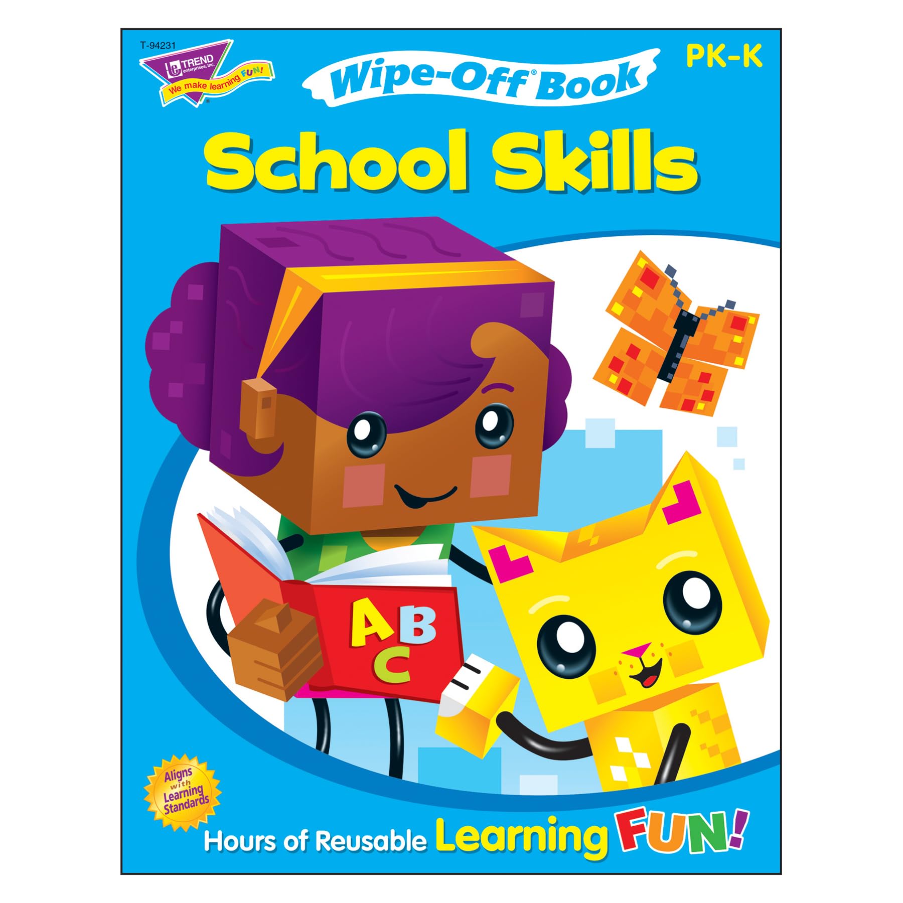 Trend School Skills Wipe-Off Book Wipe-Off Book, 8.5" x 11", 28 Pages
