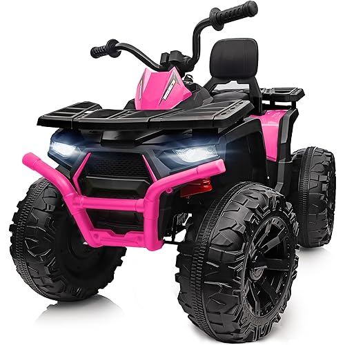 Kids ATV 4 Wheeler, 24V Ride On Toys Car for Big Kids with 400W Motor, 2 Seater - Rose Pink