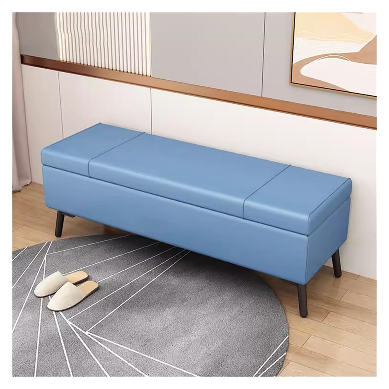 Solution de rangement élégante et bleue en similicuir de 120 cm
