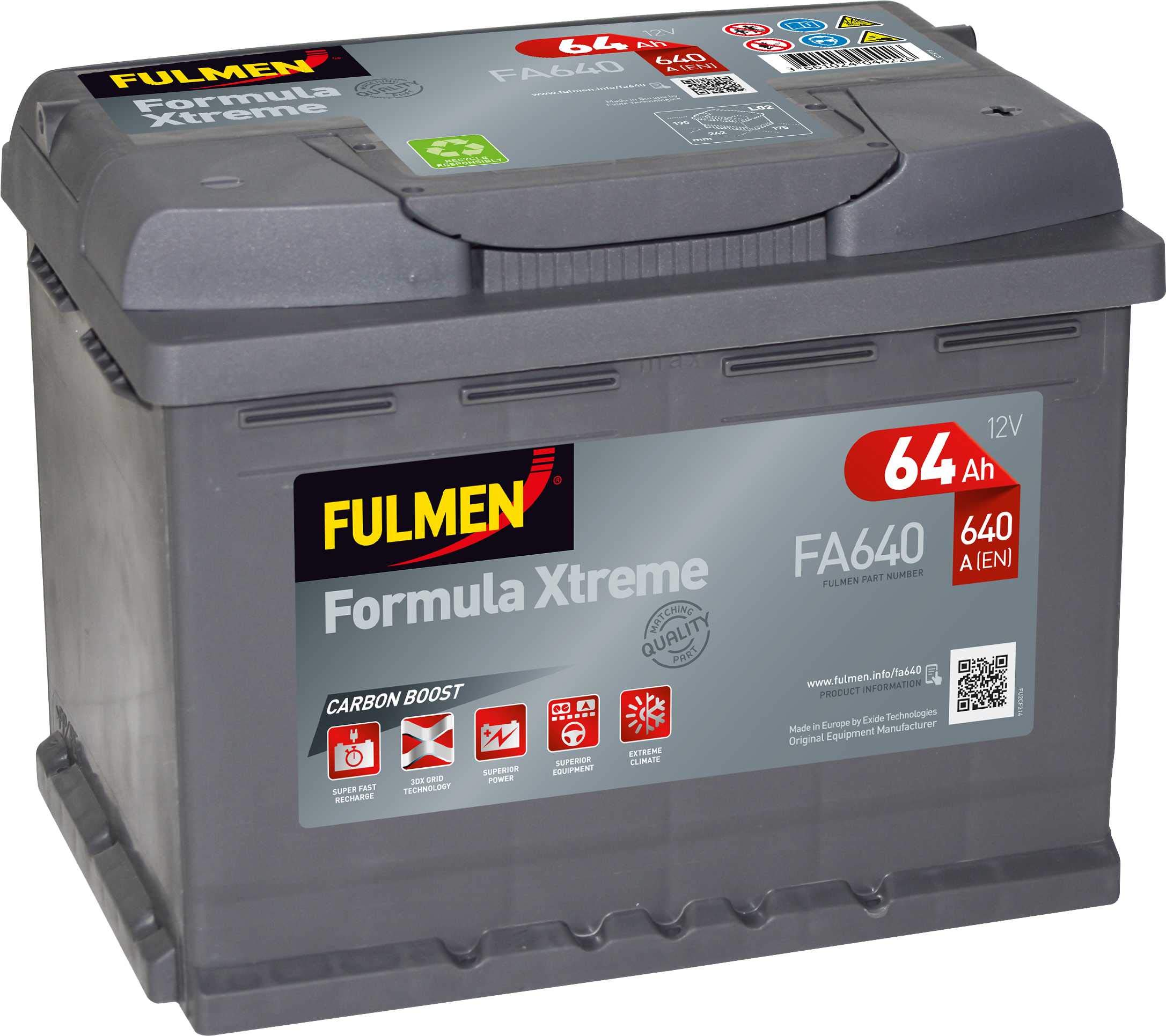 Batterie Fulmen Formula Xtreme 64Ah/​640A (FA640)