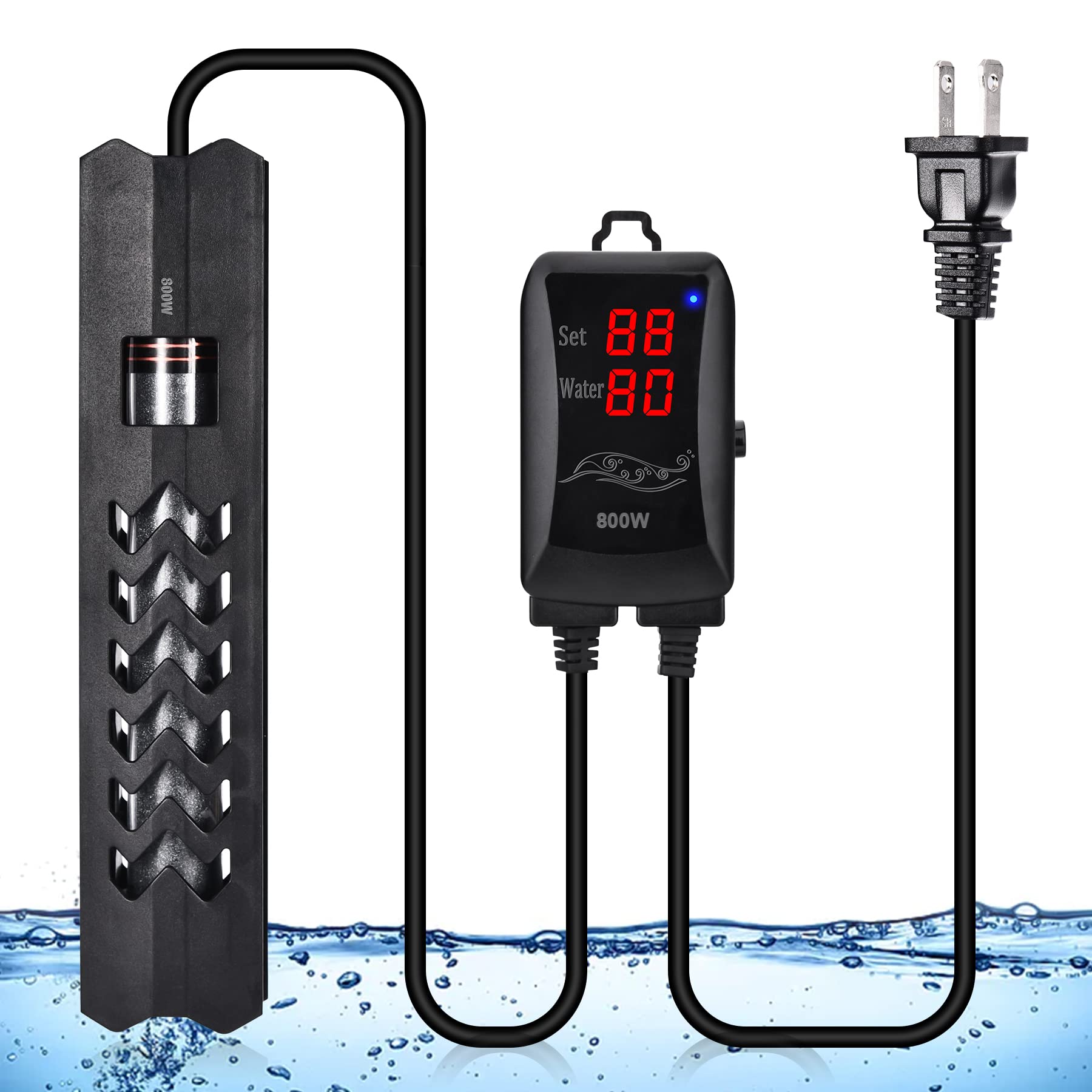 Woliver Aquarium Heater,200W 300W 500W 800W Fish Tank Heater - Fast Heating Submersible Aquarium Hea