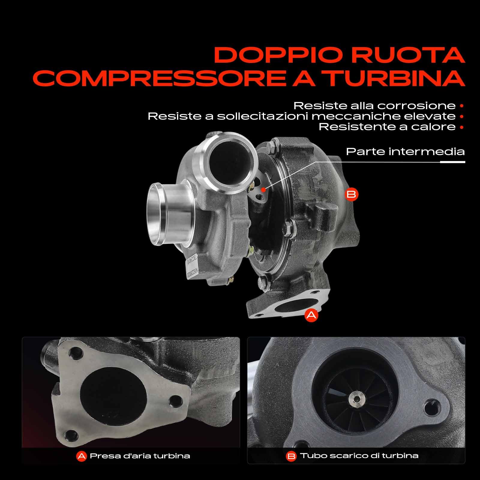 Frankberg Turbocompressore Gas di scarico Turbocompressore Diesel | Compatibile con: Pro Cee'D ED, Cee'D SW ED, Cee'D Hatchback ED, i30 FD, i30 Station Wagon FD