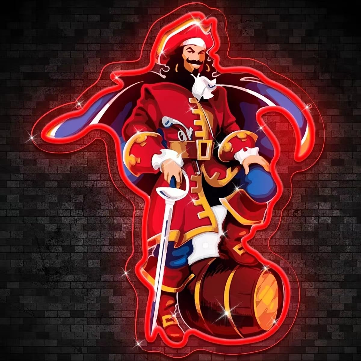 Captain Morga Neon Sign, Bar Rum LED Neon Lights for Wall Decor Beer Signs for Man Cave Home Bar Beer Club Pub Bistro Party Decor Gift Dimmable USB Powered(15.74"*12.99")