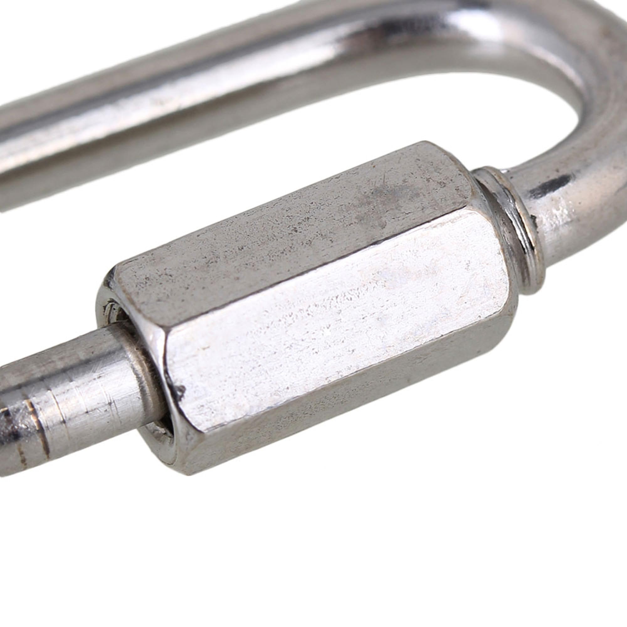 Gancio di bloccaggio a vite in acciaio inox M3.5, attacco a catena a maglie veloci, moschettone, anello di bloccaggio, gancio argentato con dado filettato, confezione da 50