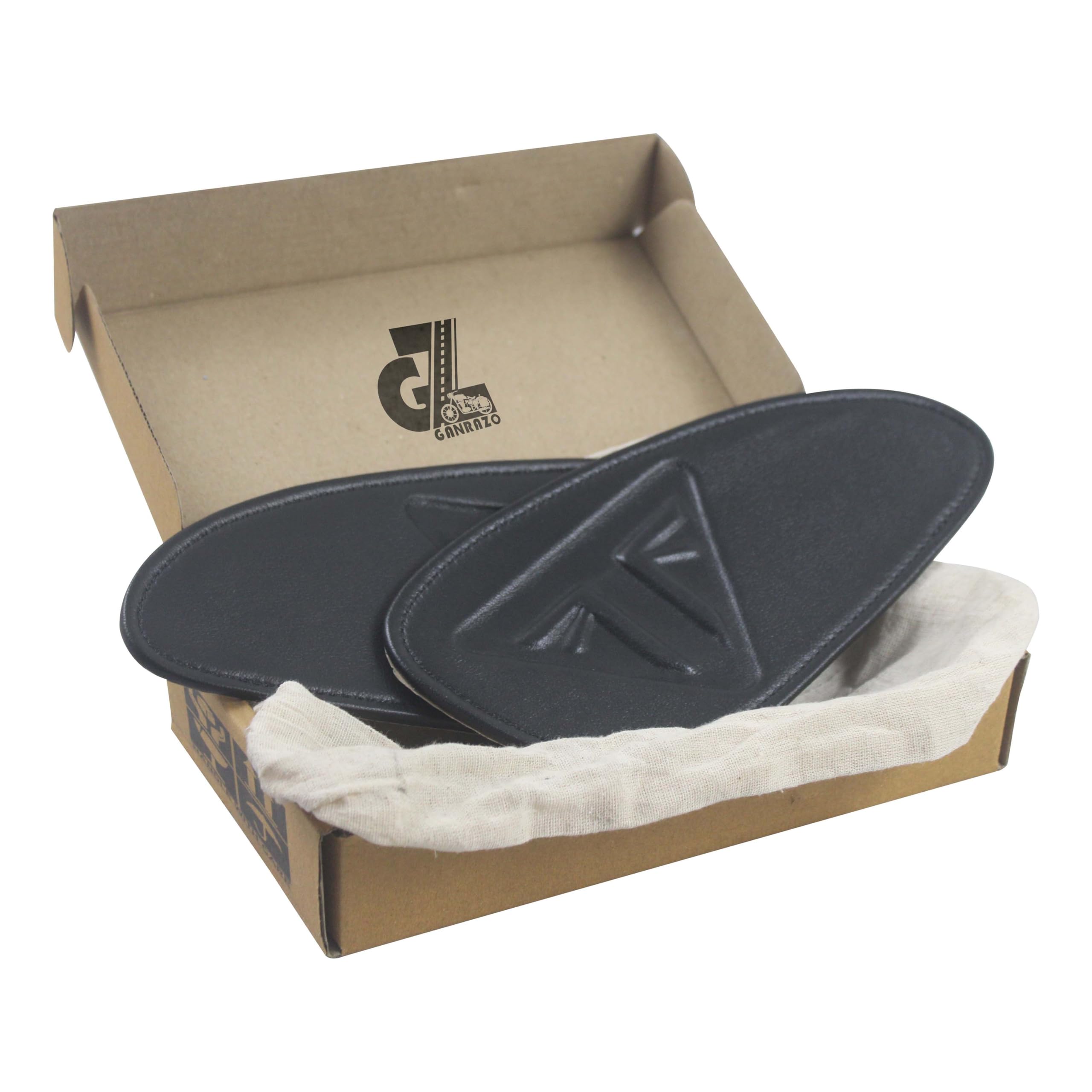 G-GANRAZO GENUINE LEATHER BLACK TANK PAD COMPATIBLE WITH TRIUMPH