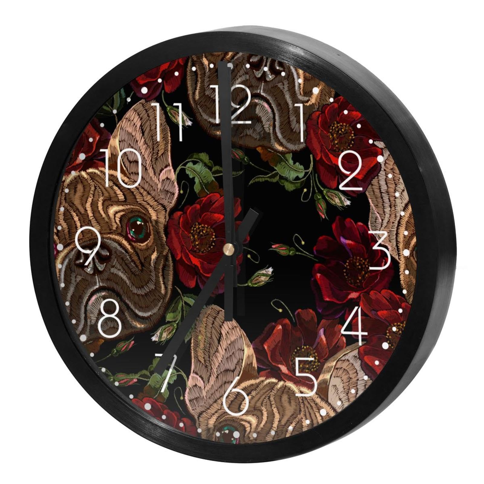 Horloge murale sans tic-tac ronde fonctionnant avec piles pour cuisine et maison calme