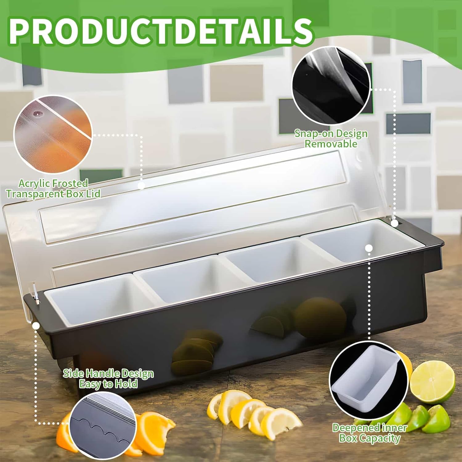 Qcwwy Pizza Toppings Station, Abnehmbare Wiederverwendbare Pizza Zutaten Gewürzspender Gewürzbox für Pizza Topping Container zu Hause oder Im Restaurant(4 Fächer)