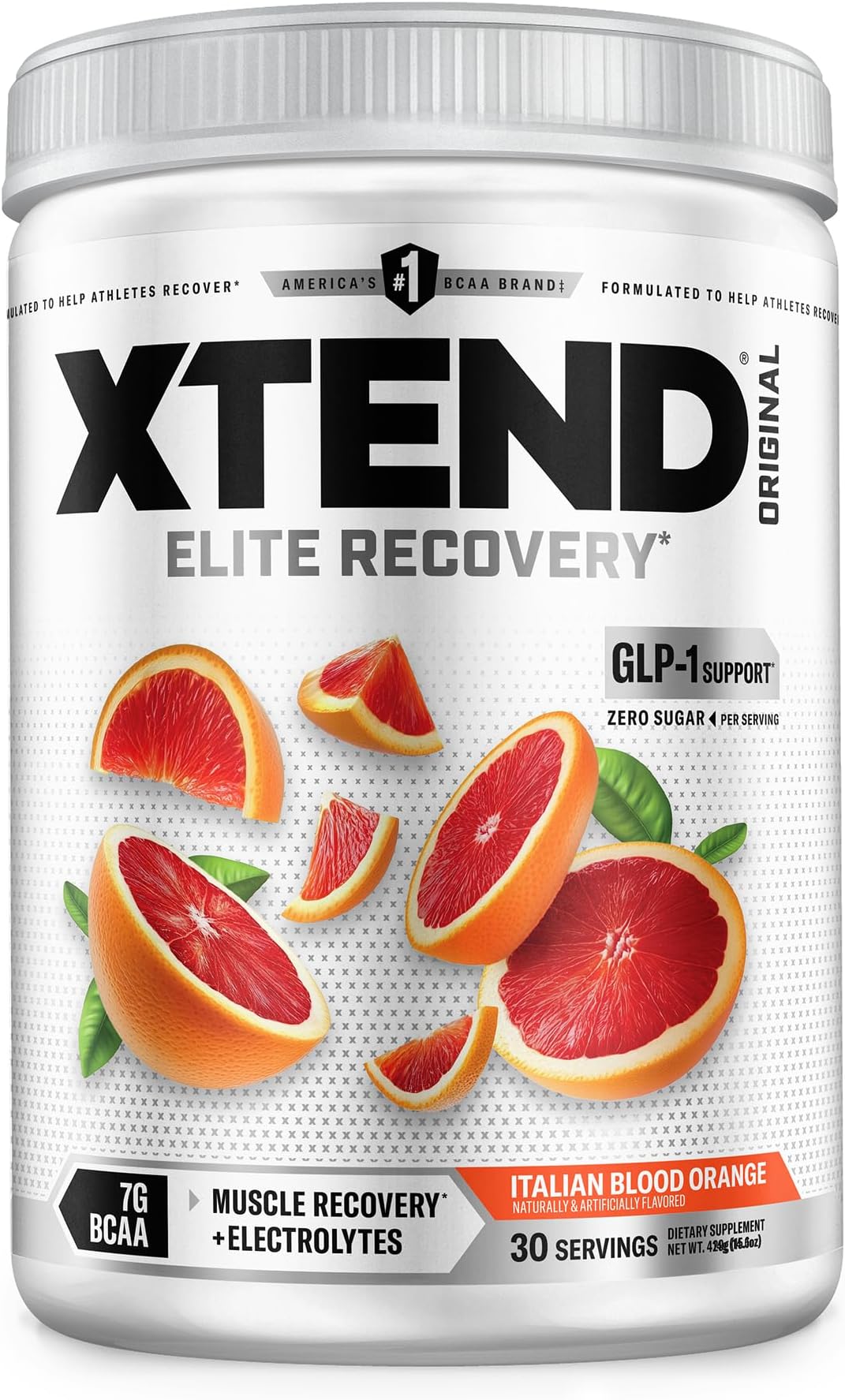 Scivation Xtend Original Bcaa Powder (Italian Blood Orange) - Sugar Free Workout Muscle Recovery Drink With 7G Bcaa,, Amino Acid Supplement With L Glutamine & Electrolytes - 426 Gms (30 Servings)
