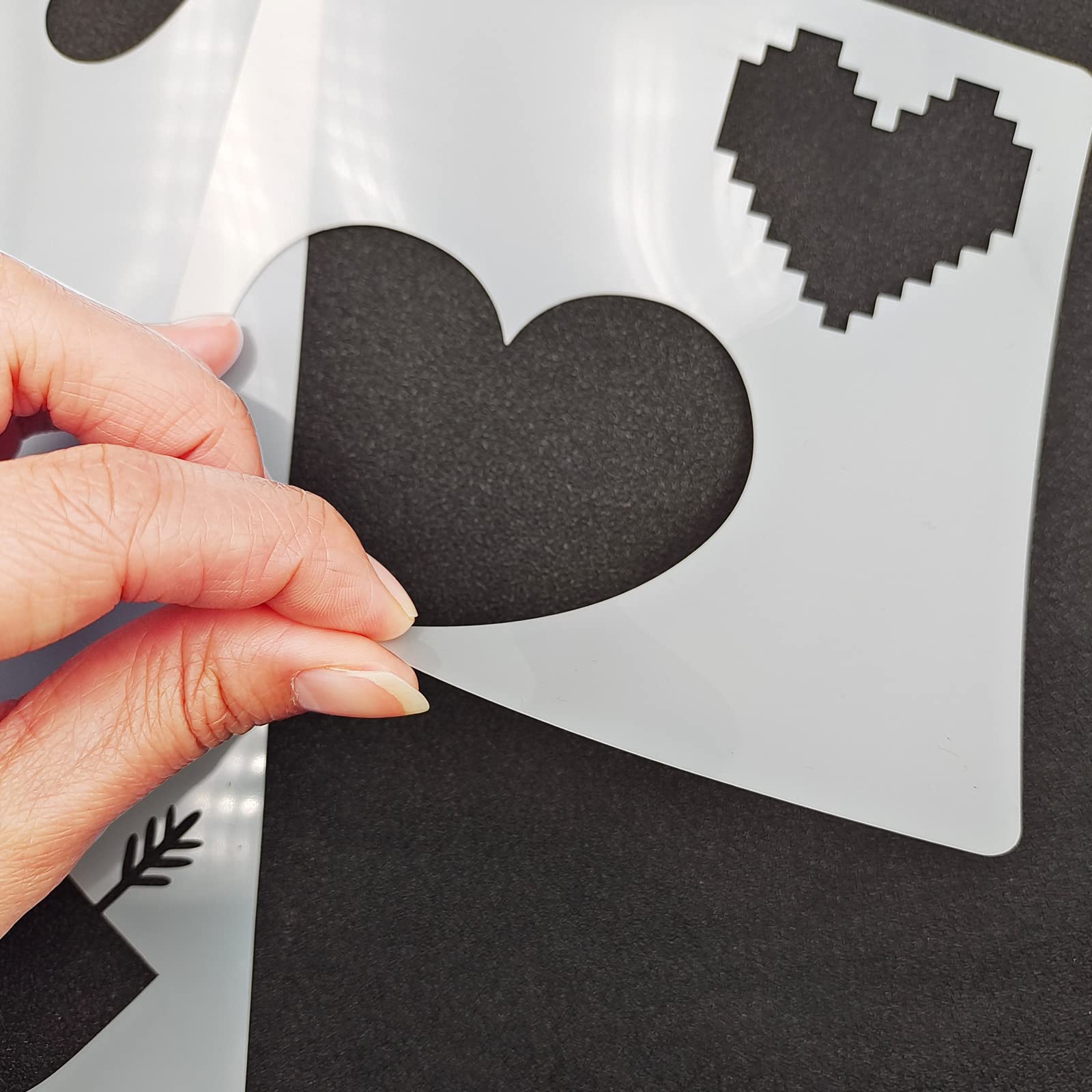 Amor Coracao Estencil Stencil 14×14 – Frase Aqui Tem Amor