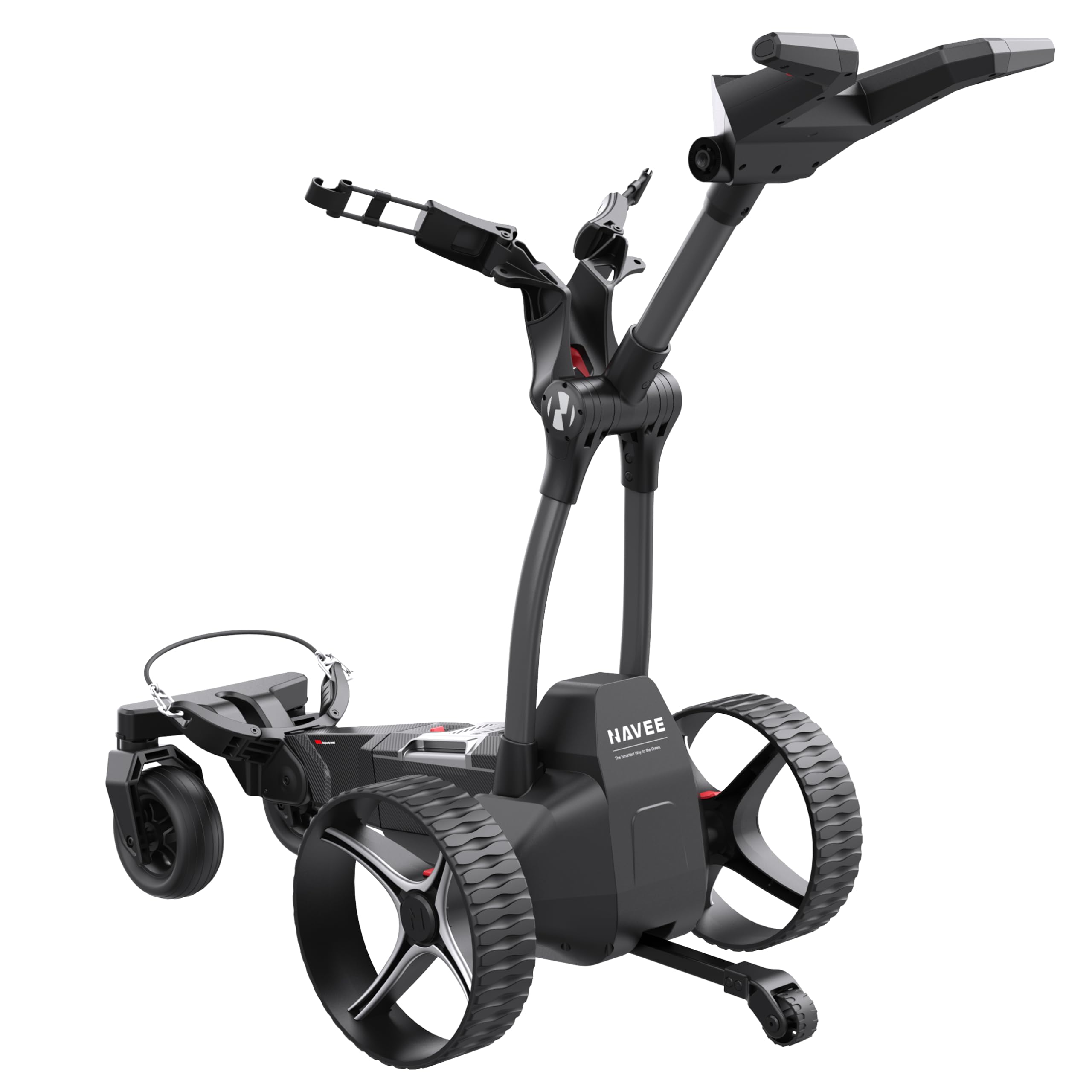 NAVEE Birdie - Carrito de Golf eléctrico con 3 mandos a Distancia, Compacto de un Solo Toque, Motores duales, batería de 220 WH para 36 Agujeros, Sistema de Estabilidad de Ruedas 4+1, Control de