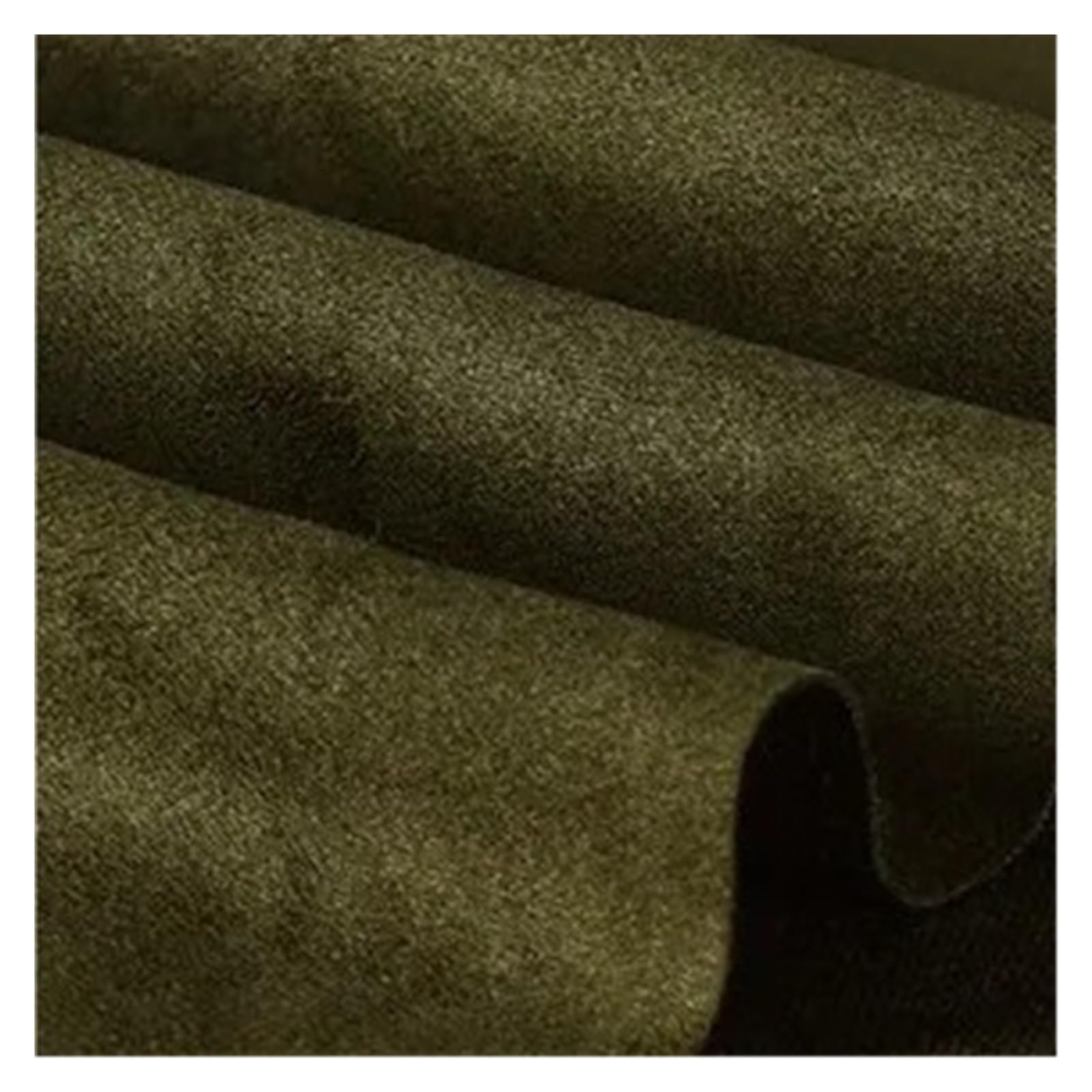Suede Single-Sided Micro Elastic Frosted Faux Suede Fabric By Meters for Clothes Dresses Sewing Plain Soft Needlework Breathable Drape(Pickles Green)