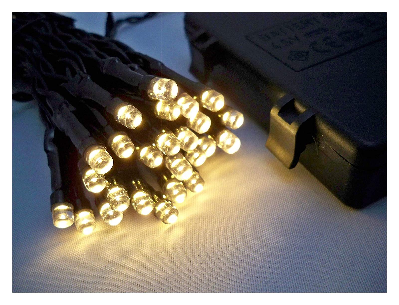 Best Artificial 40 LED Indoor Battery String Lights 4M Length Party Fairy Christmas (Warm White with Black Cable)