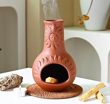 Palo Santo Holder, Ceramic Incense Burner for Wood Sticks, Sage, Cones, Mini Chimenea Incense Dish, Sage Holder for Meditation Decor