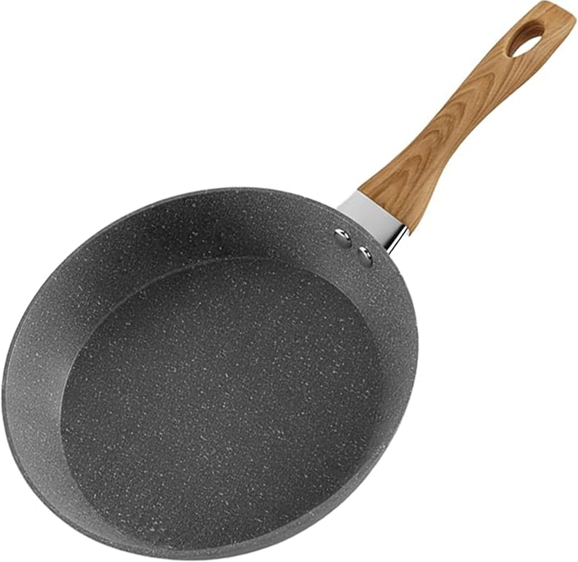 AEX 20cm Non-Stick Copper Frying Pan with Wooden Handle Induction Hob