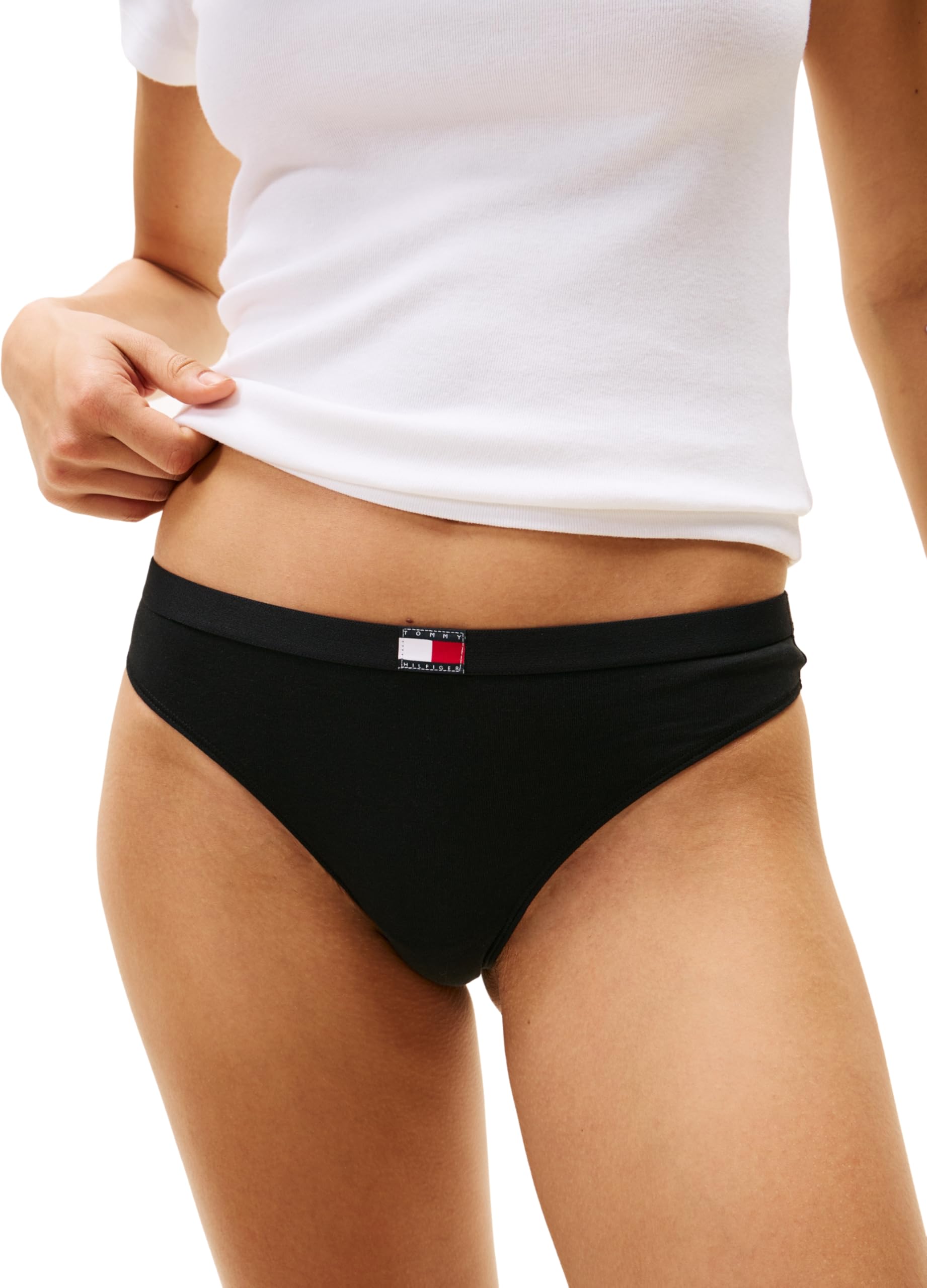 Tommy Hilfiger Donna Perizomi Confezione da 5 Flag con Logo, Multicolore (Black/Black/Black/Black/Black), M