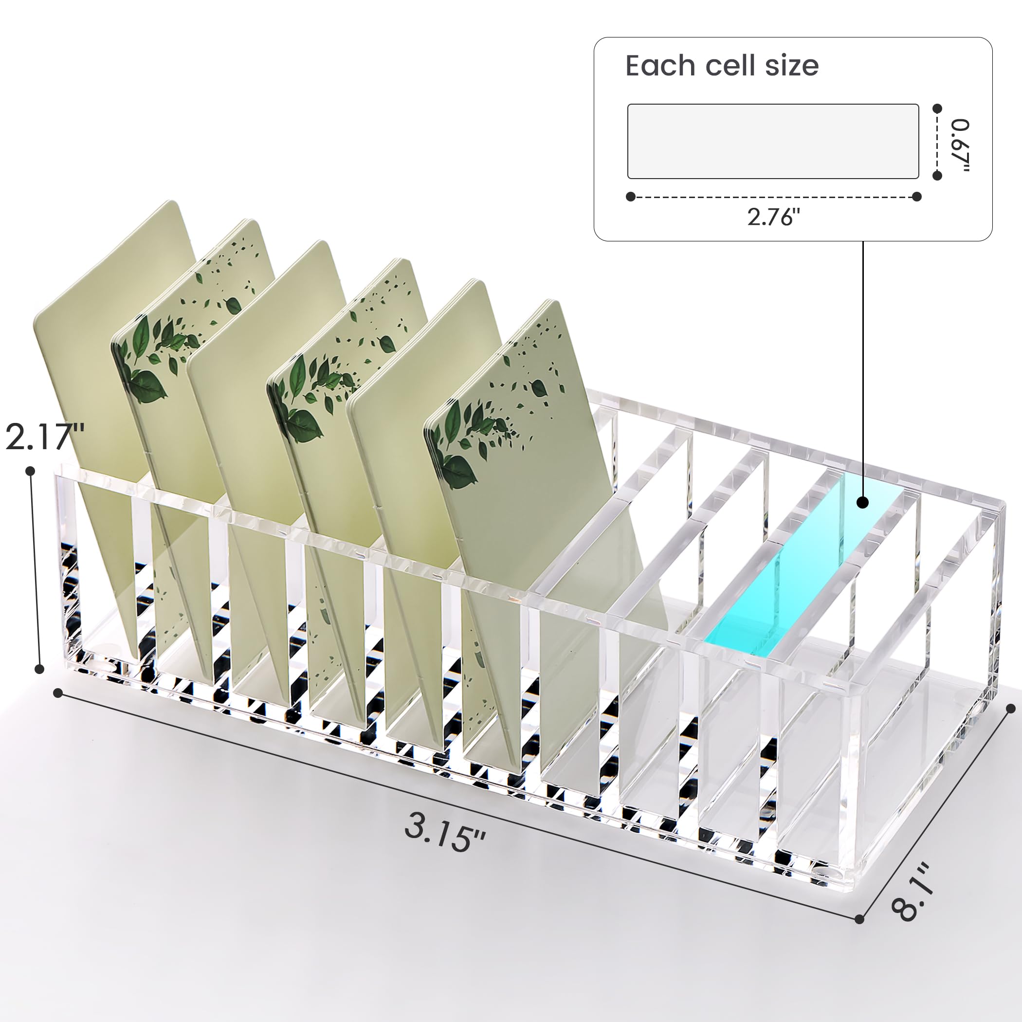 YUXUN Card Storage Box,Clear Acrylic Card Case with 10-grid,Trading Card Storage,Organize 300 Cards,Card Box Fits for MTG,TCG,TGG,PKM and Sport Cards(10 Slots-V)