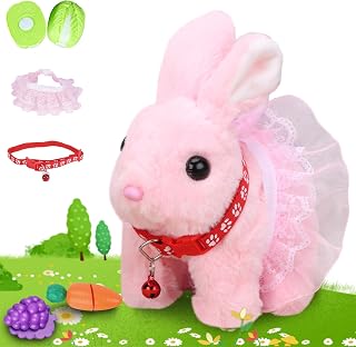 Easter Bunny Stuffed Animal, Ideal Easter Gifts for Kids 3-5, Hopping Bunny Toys for Kids with Sounds, Wiggling Ears, Nose, Jumping, Great Gift for Birthdays, Children's Day, and Christmas