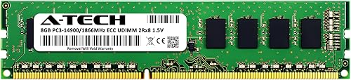 Miniatura 2 de A-Tech Reemplazo de 8 GB de RAM para Elpida EBJ81EG8BFWB-JS-F | DDR3 1866MHz PC3-14900 ECC UDIMM 2Rx8 1.5V ECC sin búfer 240 pines módulo de memoria