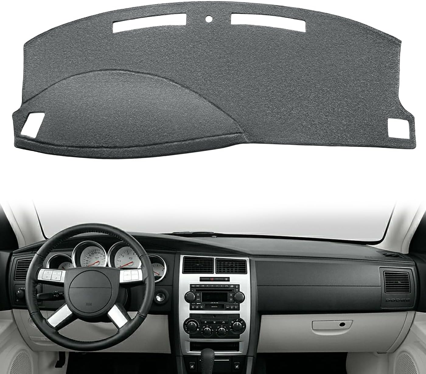 Dash Cover Mat Custom Fit for Dodge Charger Magnum Dashboard Cover Cap Pad Carpet J210 (Black)
