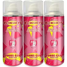 Swizzels - Air Freshener Turbo Can Spray, Strawberry Scent - High Volume Blast, Long Lasting, Eliminates Odour - Dry Mist Spray, Zero Residue - For Home, Office, Gyms & Vehicles - 400ml Pack of 3