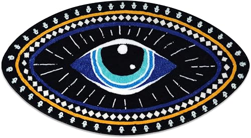 Miniatura 3 de Alfombra de baño de ojo malvado, suave, absorbente, antideslizante, alfombra de baño para niños, alfombra de microfibra copetuda para ducha, tapete