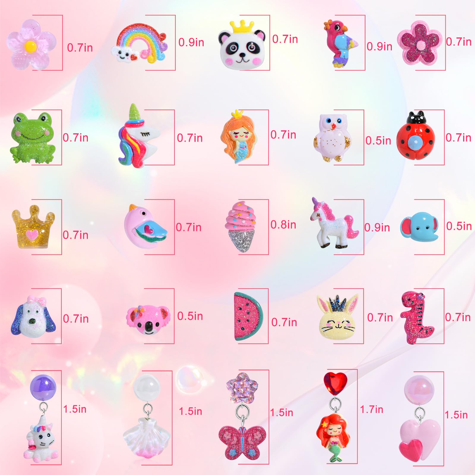 ZPMYi Kids Clip On Earrings for Girls, 25 Pairs Hypoallergenic Girls Earrings for Kids Ages 4-12, Cute Animal Clip On Earrings for Little Girls with No Ear Holes Set Mixcolor, Small