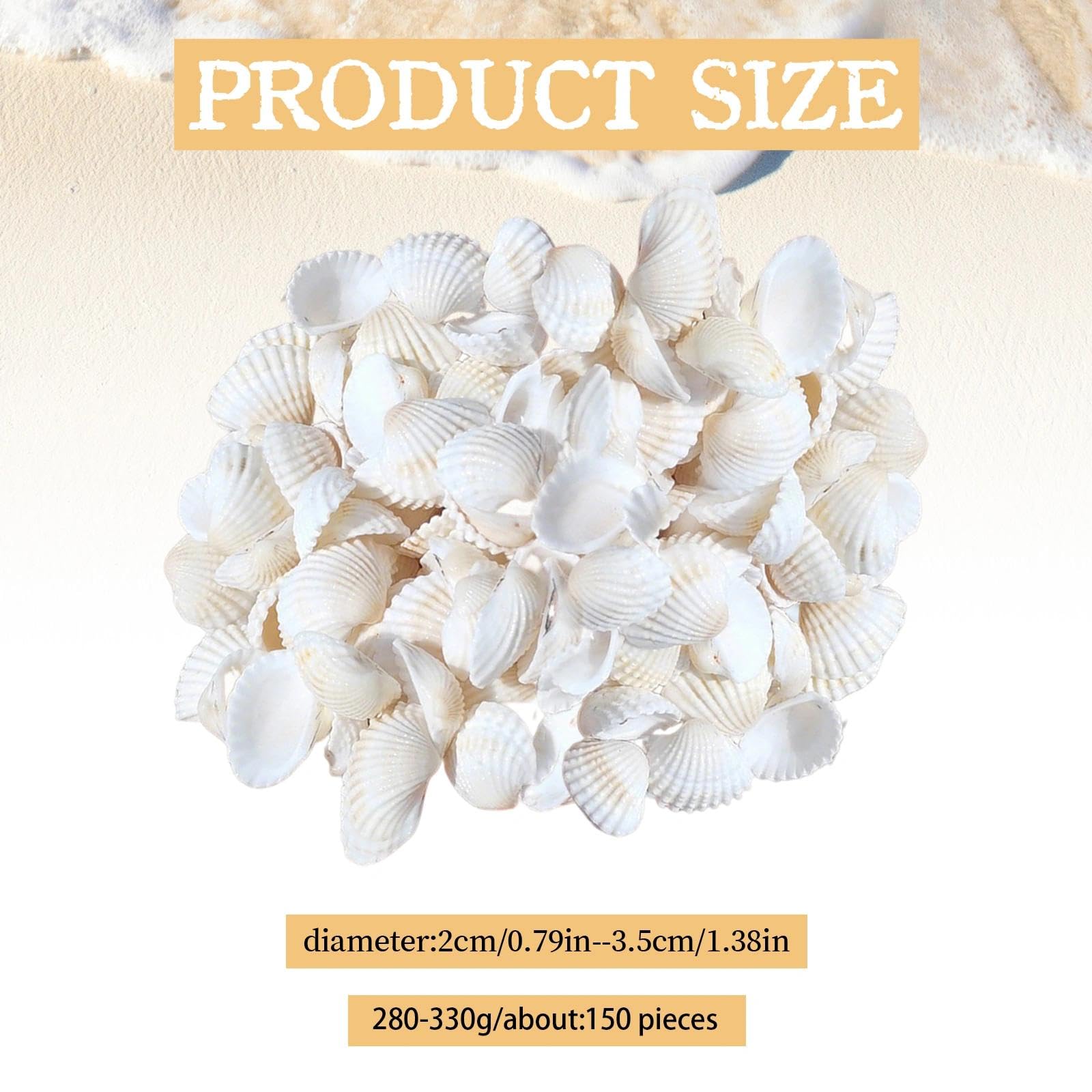 Białe muszle do majsterkowania, 280g, 20-35 mm, krążki muszli, wypełnianie wazonów, muszle, białe, nadają się na imprezy plażowe, dekoracje ślubne, akwaria i do produkcji biżuterii