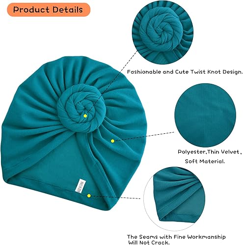 Miniatura 4 de 6 piezas de turbante para mujer, turbantes para la cabeza para mujer, turbantes preatados con nudo torcido para mujer