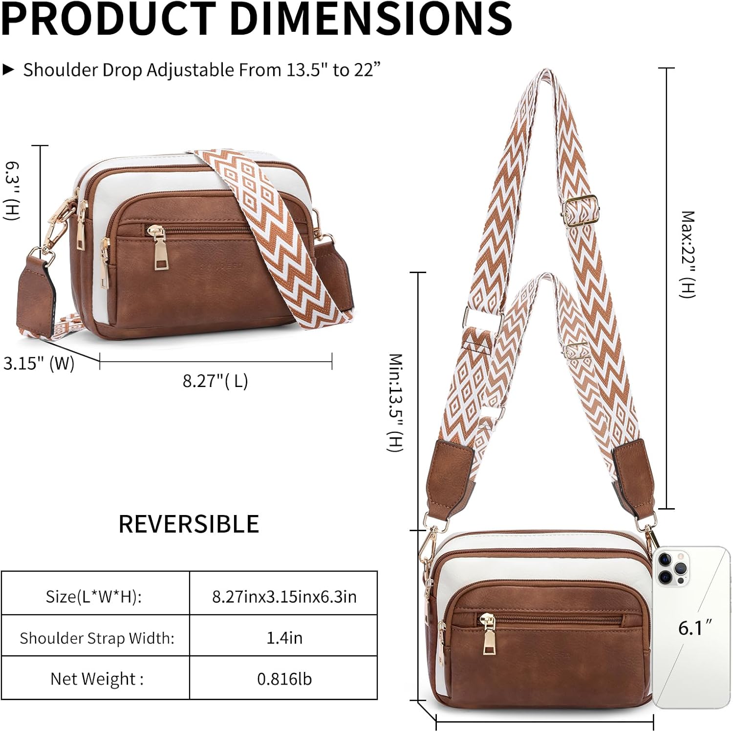 SENDEFN Small Crossbody Purse for Women Vegan Leather Purses Women's Shoulder Handbag with Wide Strap