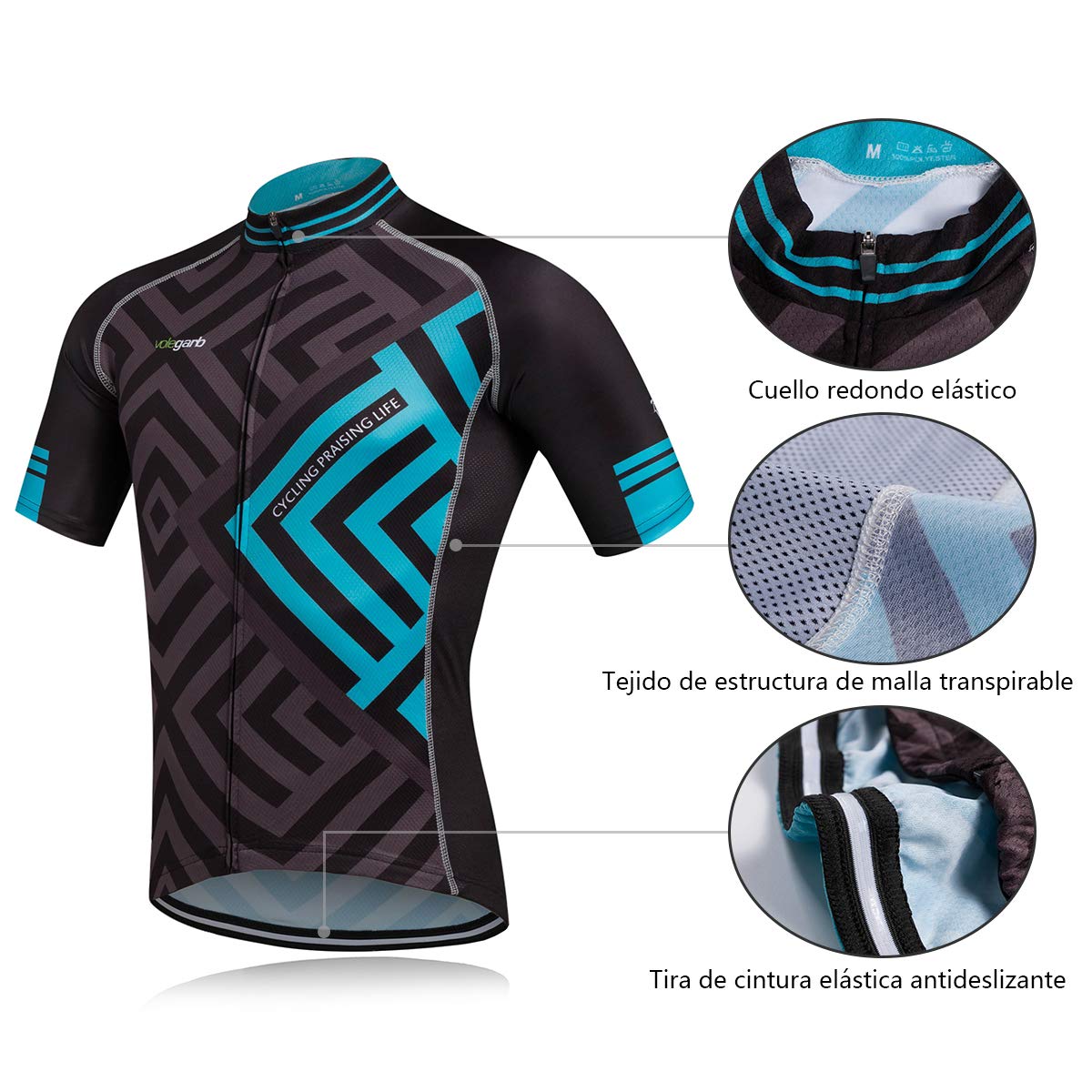 Meicynhoger Ropa Ciclismo Verano para Hombre,Ciclismo Maillot y Culotte Pantalones Cortos Transpirable