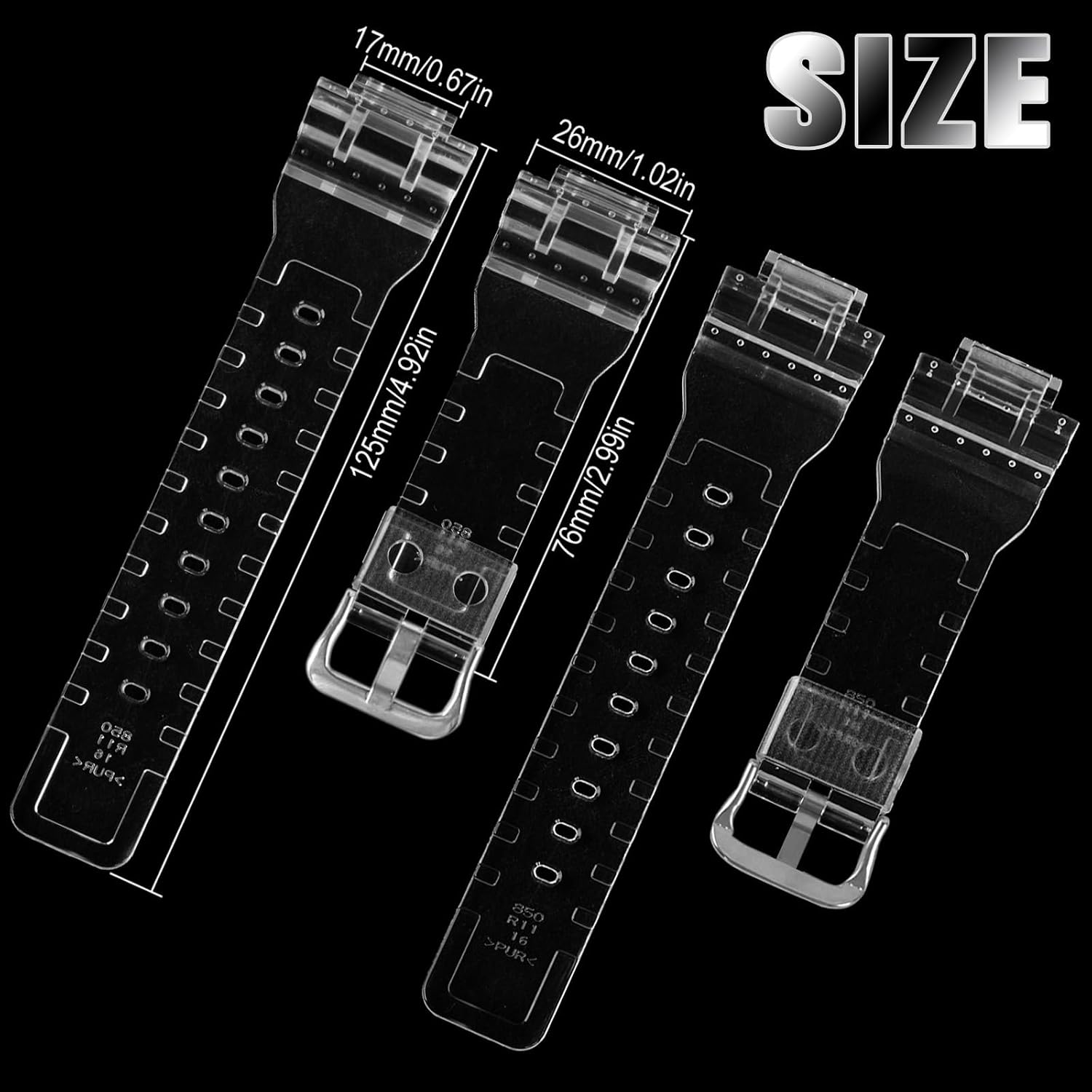 Waterproof Natural Resin Replacement Watch Strap for Women's Casio G-Shock GMA-S110 GMA-S120 GMA-S130