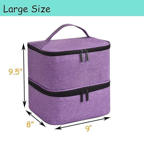 Miniatura 4 de Organizador de esmalte de uñas, capacidad para 30 botellas y lámpara de uñas, organizadores de uñas de doble capa y almacenamiento, bolsa de esmalte