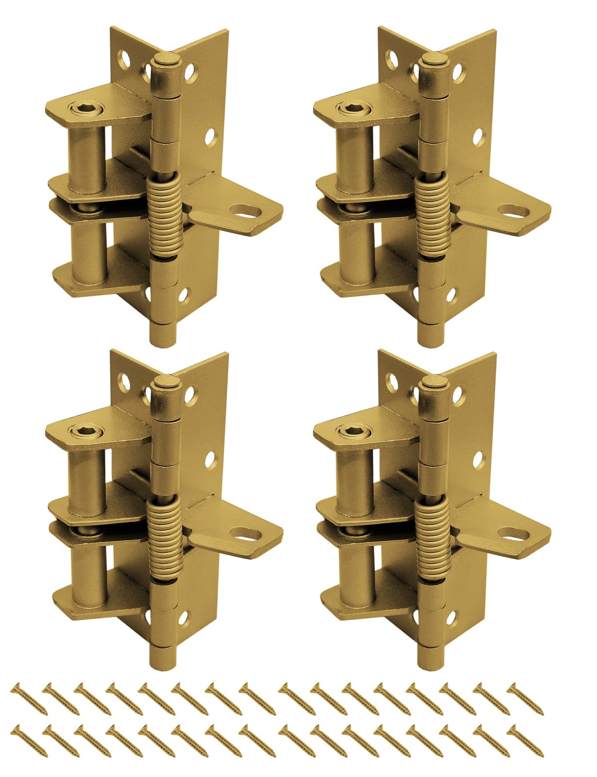 Young Wolf Bronze 4 Pack 10Cm Self-Closing Door Hinges, 4" Spring Interior Residential Hardware (Bronze)