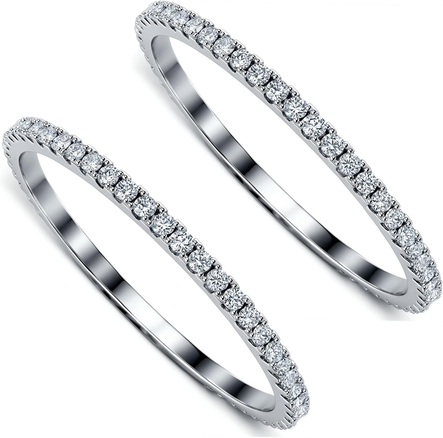 2-Pack 14K Gold Plated Stacking Rings for Oura Ring Gen 4/Gen 3, Cubic Zirconia Simulated oura ring stack Diamond Rings for Women - Image 6