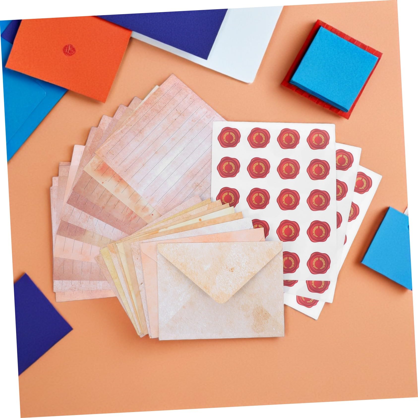 HOMSFOU 100sätze Vintage-briefpapier-set mit Umschlägen Antikes Schreibpapier für Handgeschriebene Briefe Grußkarten und Persönliche Notizen Liniertes Papier mit Optimaler Tintentrocknung
