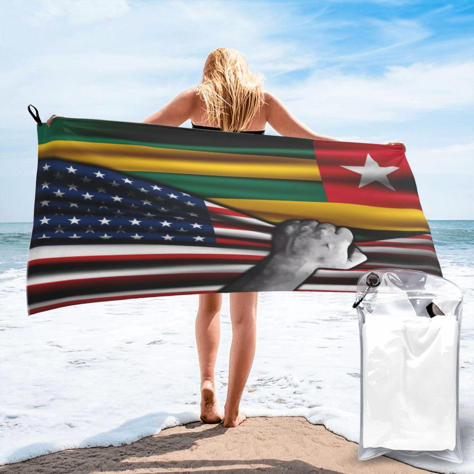 Serviette drapeau américain Togo finie la serviette lourde avec ce drap léger