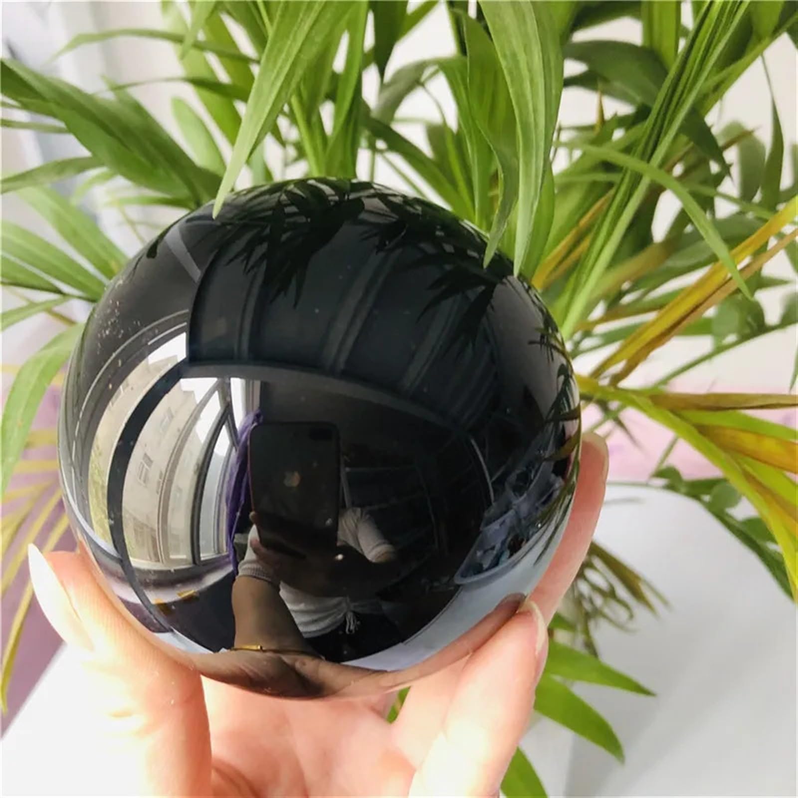 BKGWCSOR Stone Obsidian Ball Black Crystal Home Decoration Round Gift(4cm)