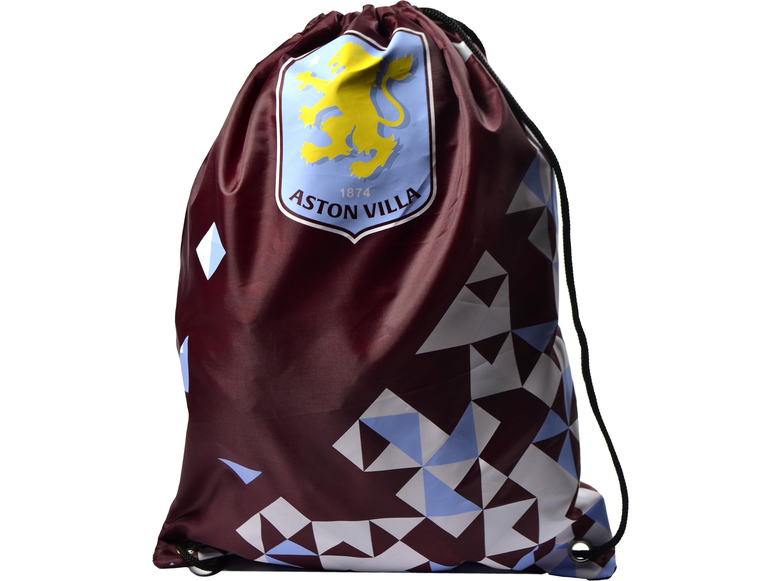 Foco Unisex Burgundy And Sky Blue Aston Villa Particle Design Drawstring Gym Bag, Claret And Blue