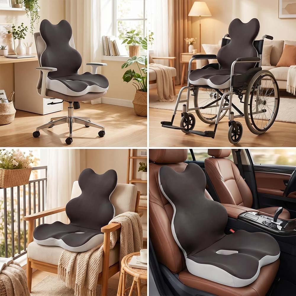 Cuscino in memory foam con supporto per la schiena, cuscino per coccige per dolore al coccige, sciatica, coccige, supporto lombare e lombare, per ufficio, auto, sedie da gioco e sala da pranzo