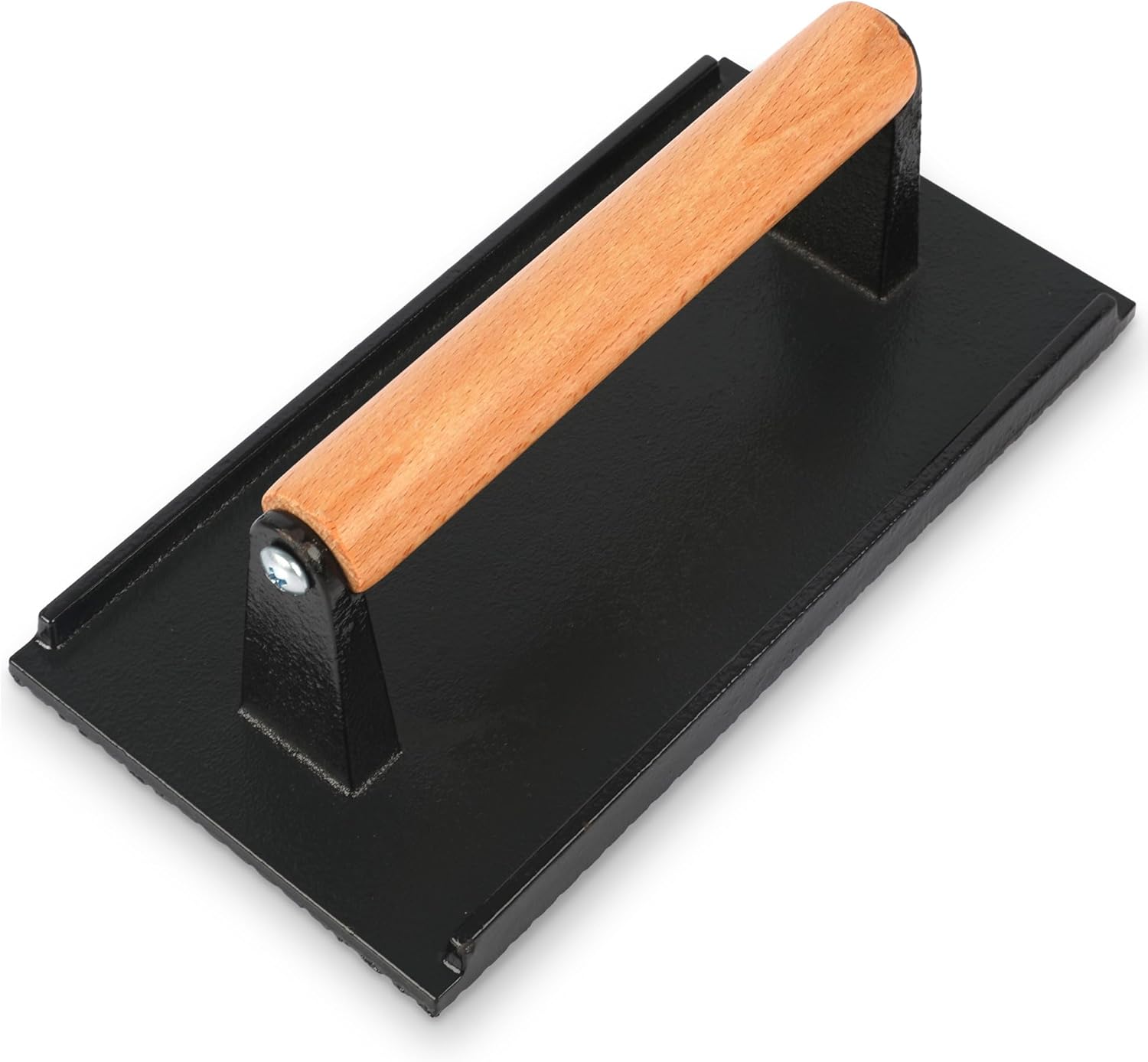 Heavy Duty Cast Iron Burger Press - 7" Round Burger Press & 8.27”X4.13” Rectangle Grill & Bacon Press - Non-Stick Burger Smasher with Wood Handle for Flat Top Grill, BBQ, Stovetop
